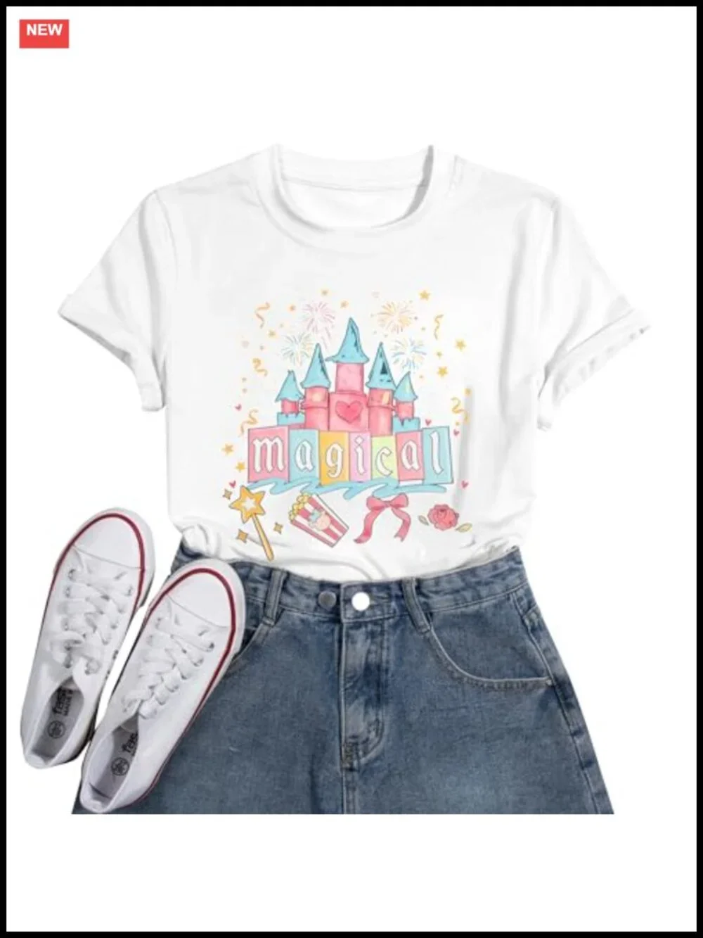 Women's Castle Graphic Crop Top Half Sleeve Soft Cotton Blend Tee